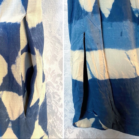 Anthropologie Blue and Cream Patterned Dress - Picture 7 of 10